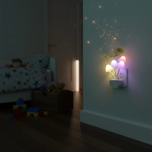 Lampe veilleuse colorée en forme de champignon