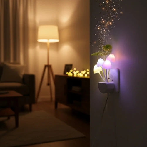 Lampe veilleuse colorée en forme de champignon