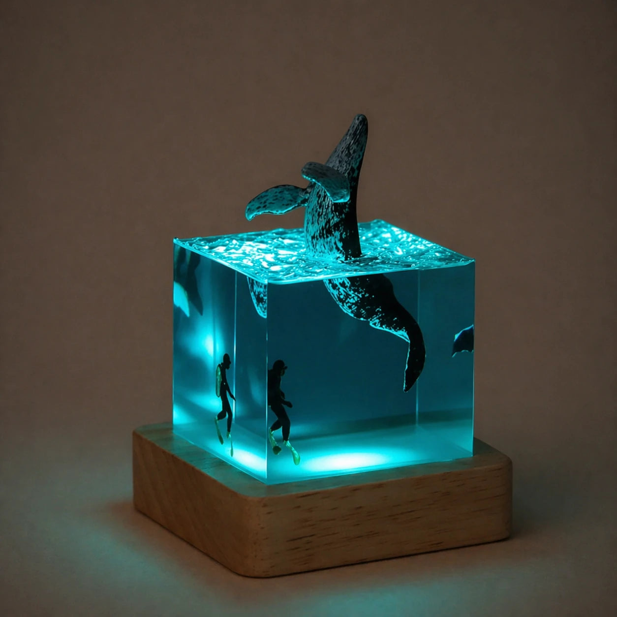 Baleine Bleue Veilleuse 3D en Résine