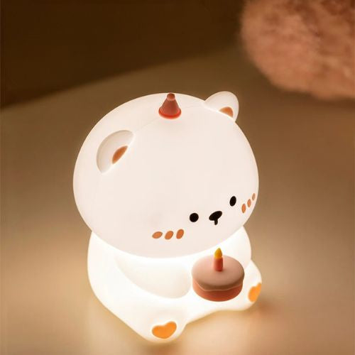Ourson Lumineux Veilleuse Anniversaire En Silicone