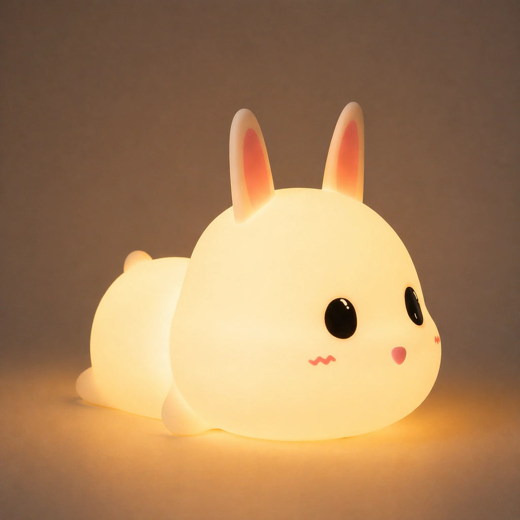 Doudou Lapin Veilleuse en Silicone 7 Couleurs