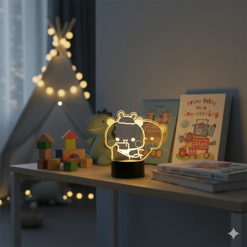 Lampe Veilleuse Panda Télécommande 3D 16 couleurs