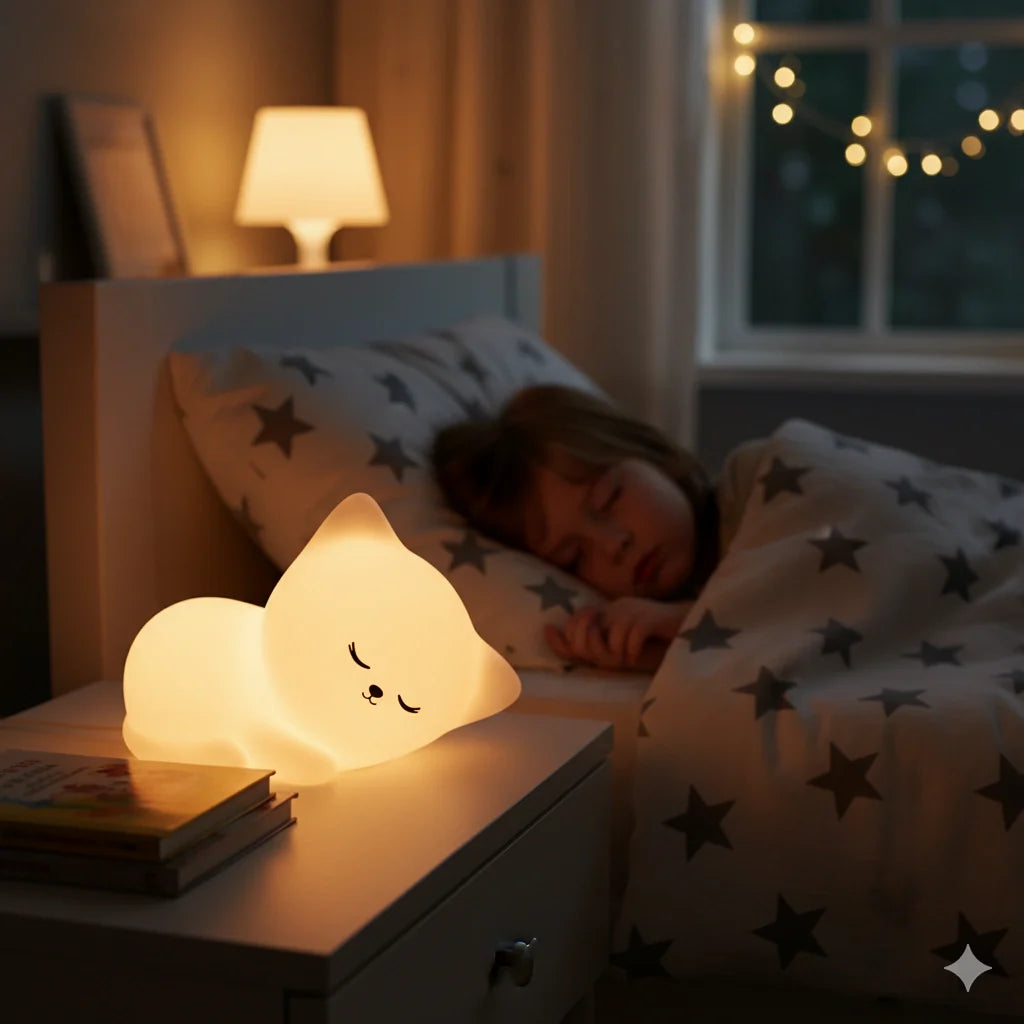Veilleuse Chat Silicone 7 Couleurs