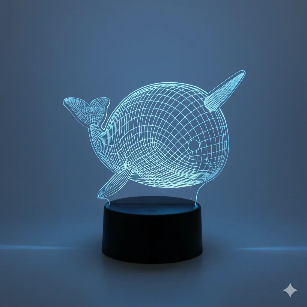 Lampe Veilleuse Baleine 3D