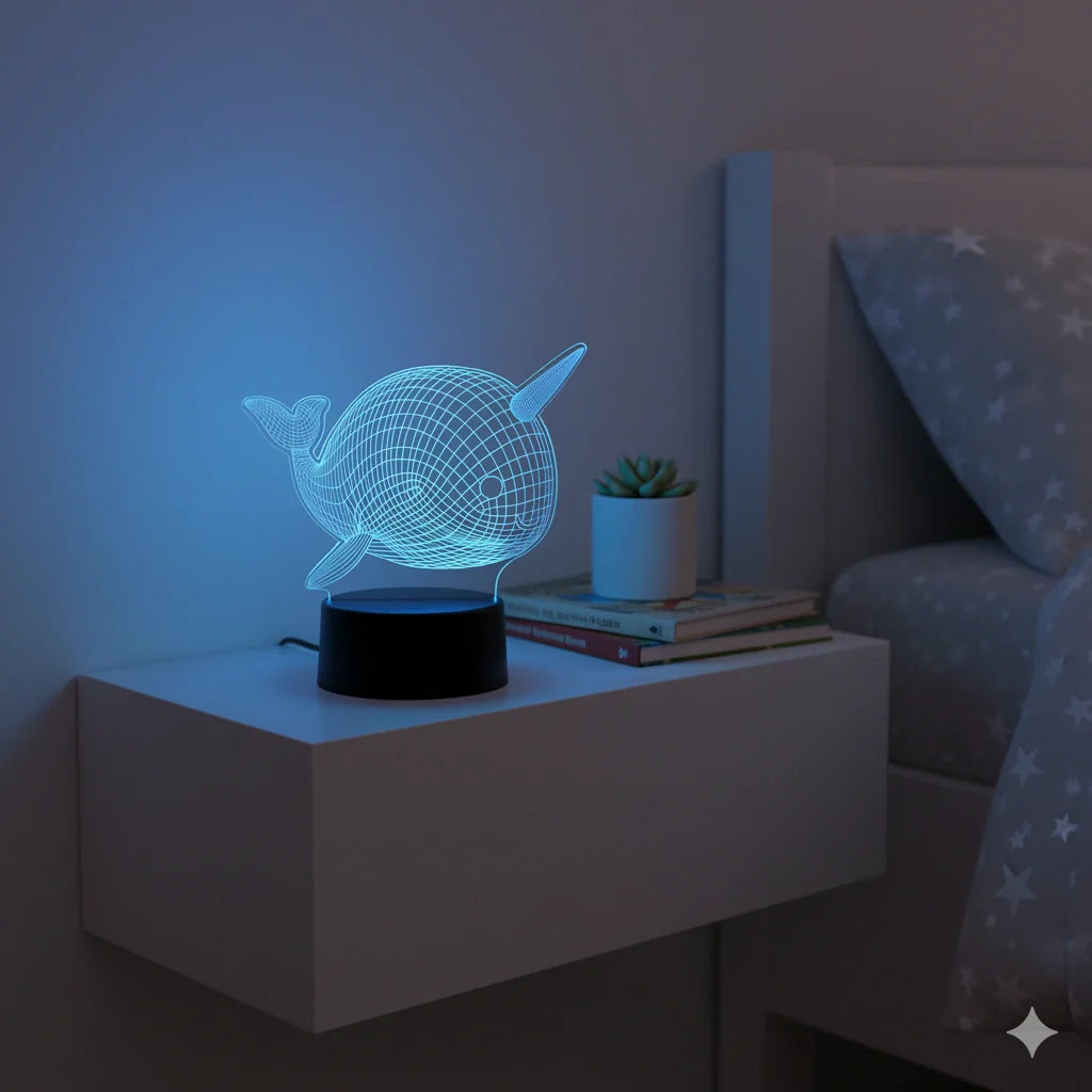 Lampe Veilleuse Baleine 3D