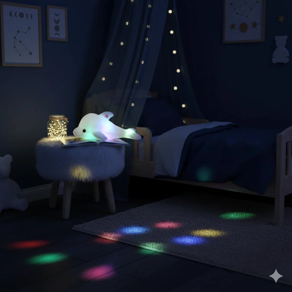 Coussin Lumineux en Peluche Doux en forme de Dauphin