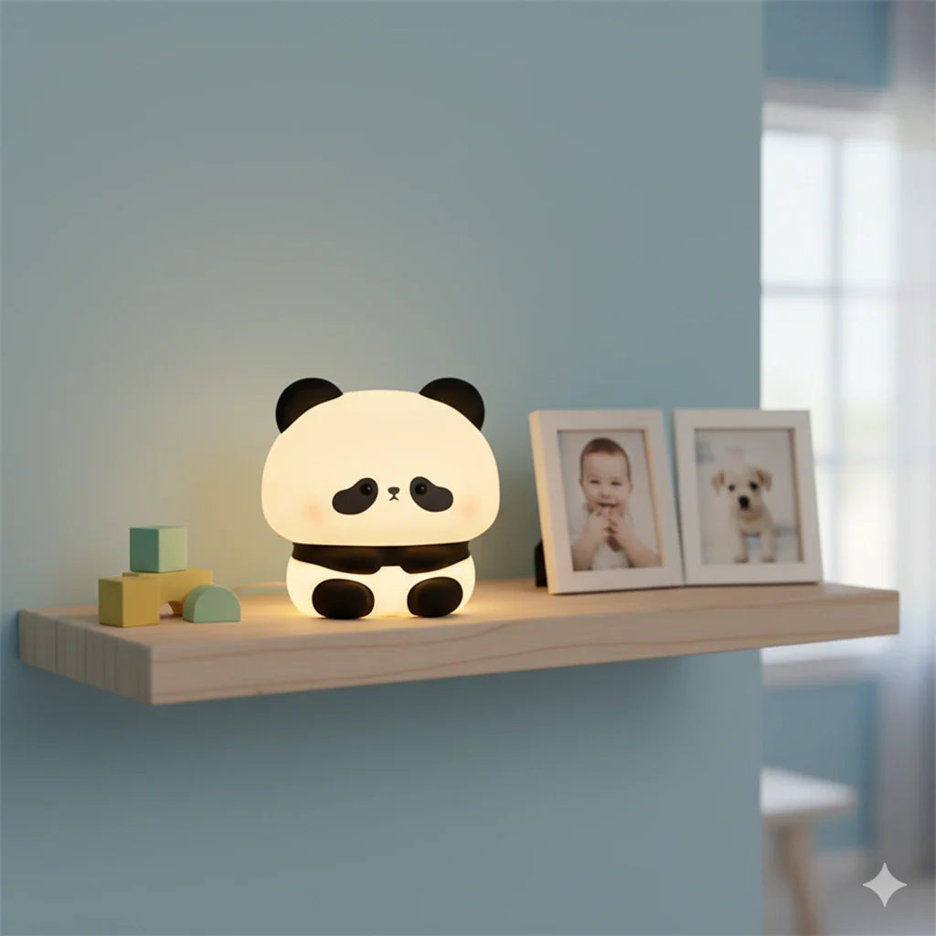 Veilleuse Panda Bebe Led Rechargeable en Silicone