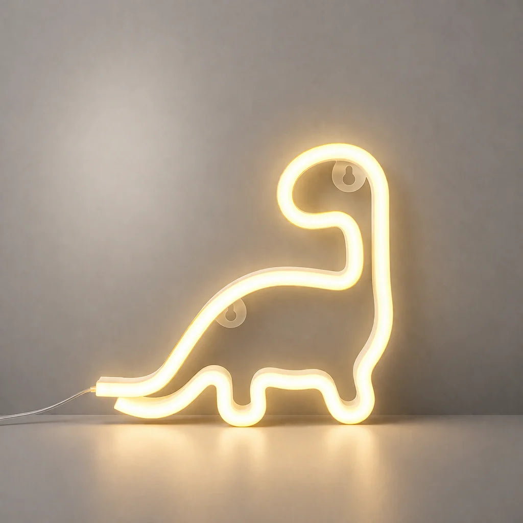 Panneau Veilleuse Fluo En Forme De Dinosaure