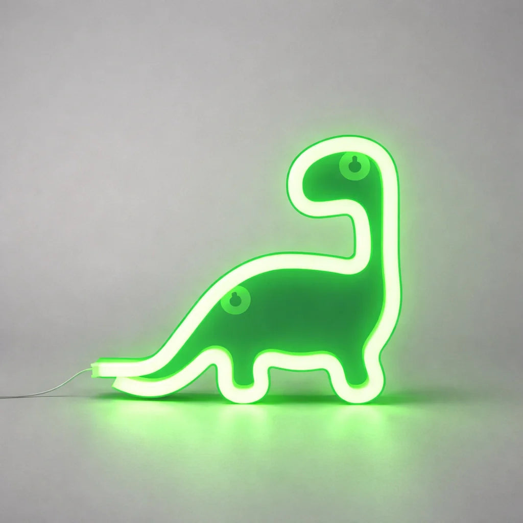 Panneau Veilleuse Fluo En Forme De Dinosaure