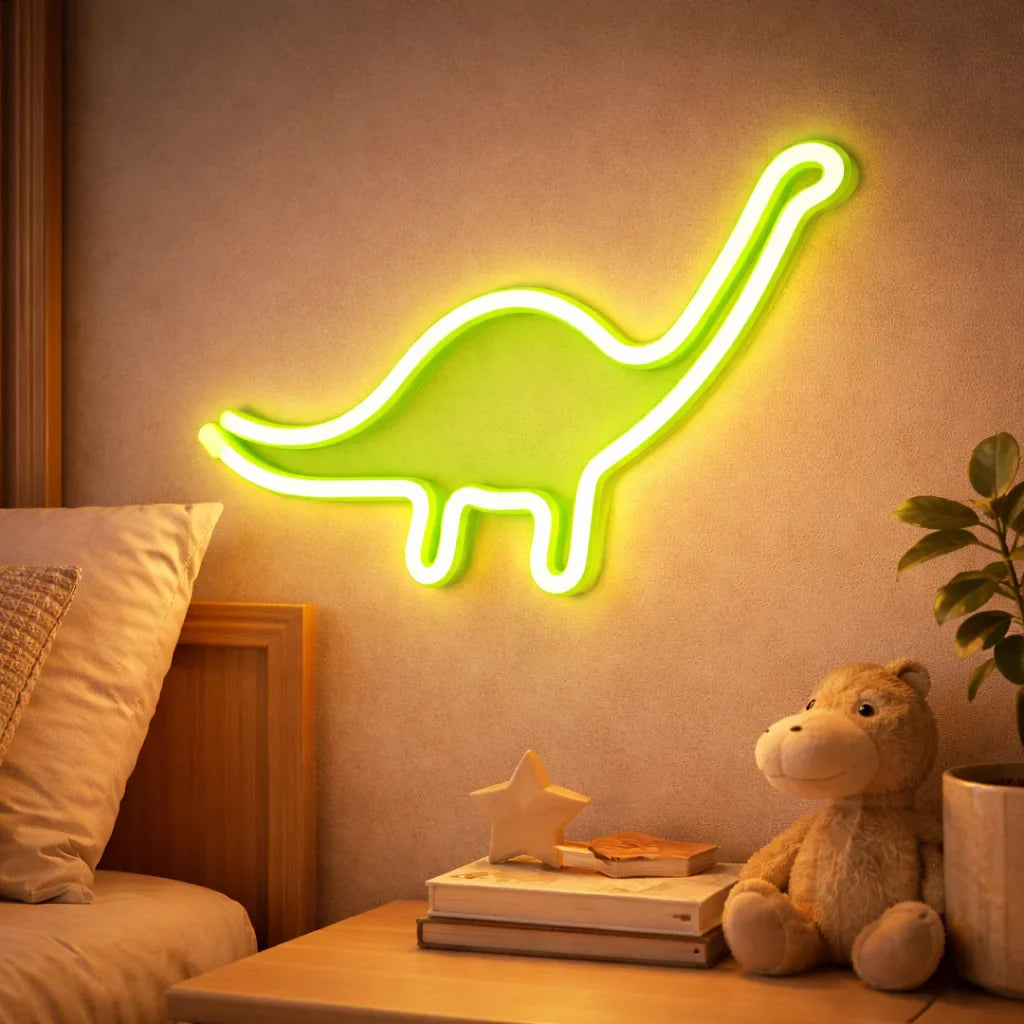 Veilleuse Dinosaure Vert Néon