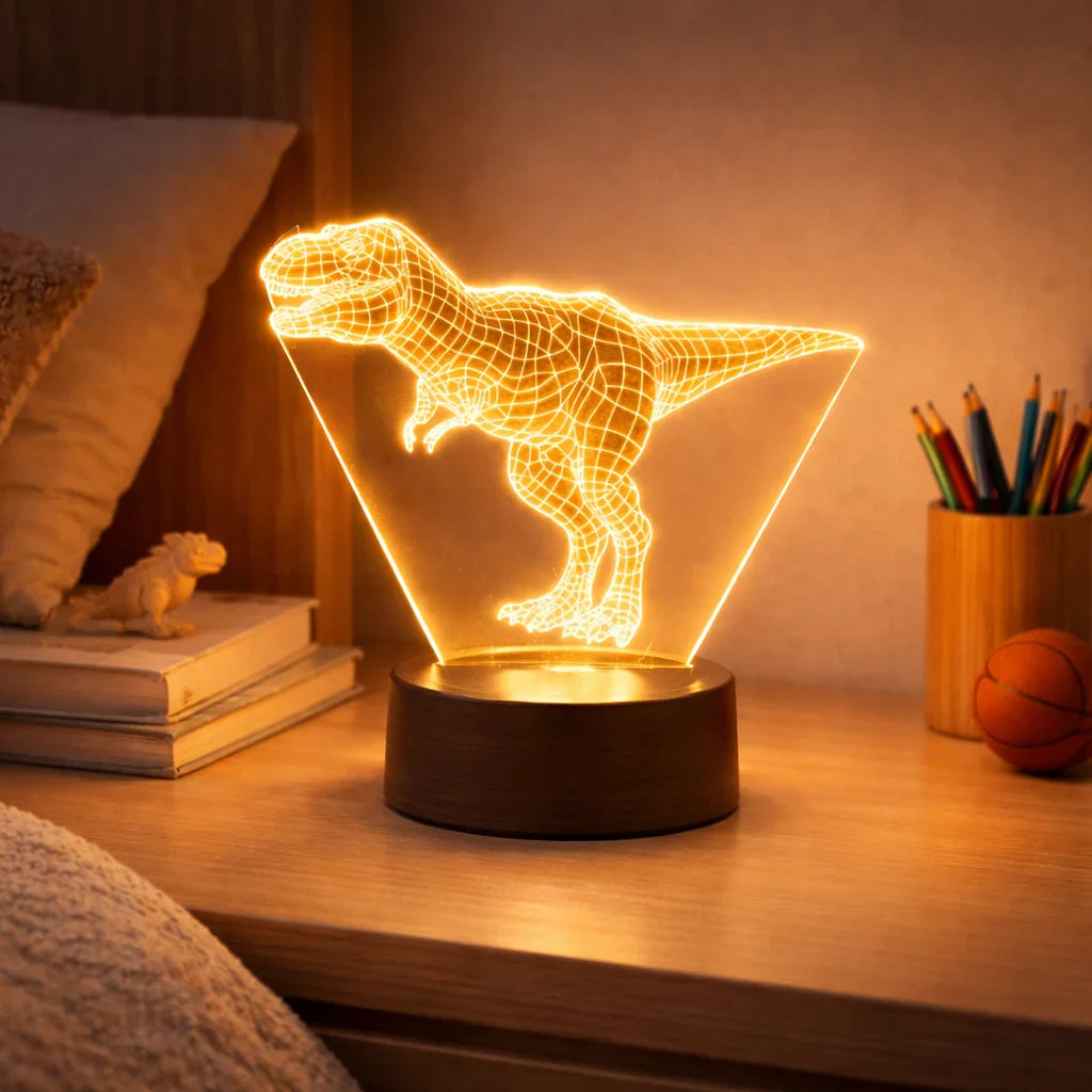 Veilleuse En Forme De Dinosaure 3D Pour Enfants