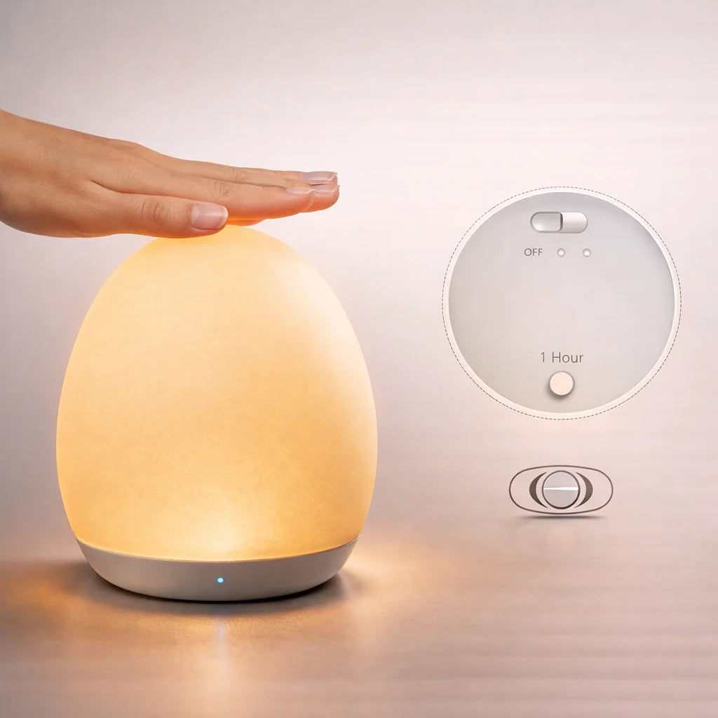 Veilleuse LED en forme d’œuf rechargeable par USB