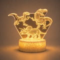 Veilleuse Lampe LED Avec 3 Dinosaures 3D Pour Enfants