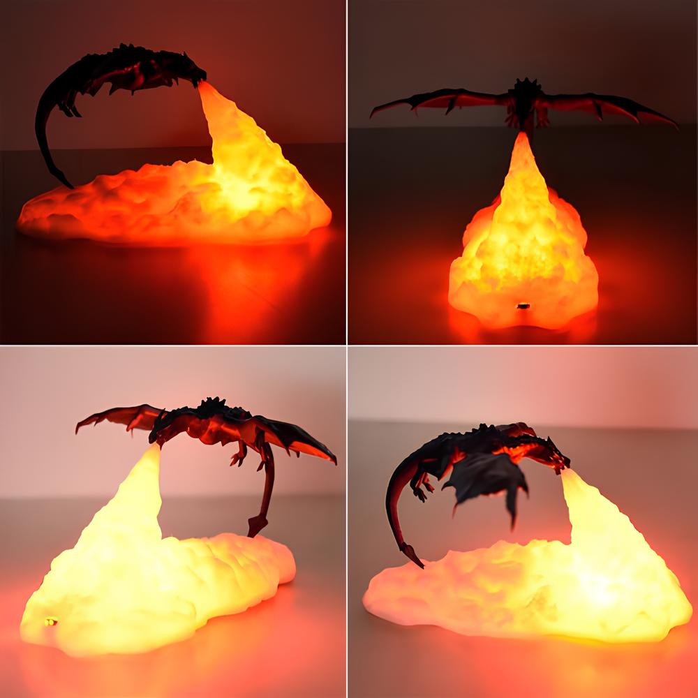 Veilleuse Imprimée En 3D En Forme De Dragon Dinosaure