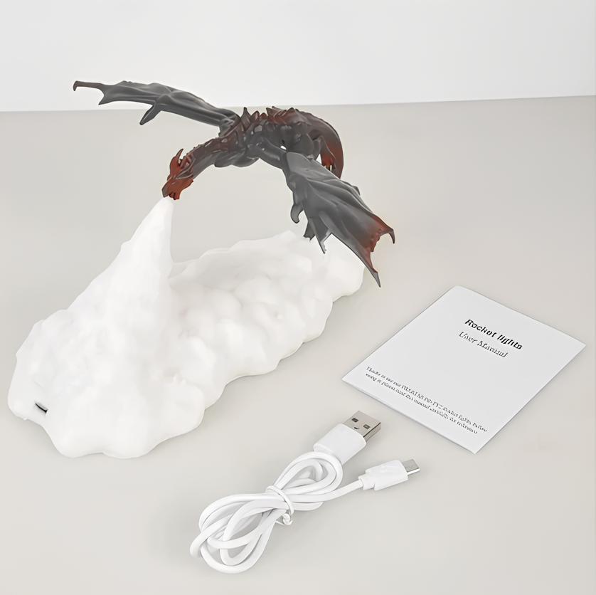 Veilleuse Imprimée En 3D En Forme De Dragon Dinosaure