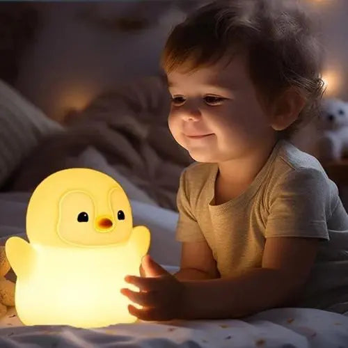 Lampe veilleuse pingouin rechargeable, lumière apaisante pour bébé et décoration mignonne pour chambre enfant